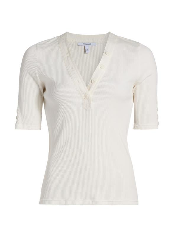 Derek Lam 10 Crosby ★ エイドリアン Vネック リブ Tシャツ Shop Derek Lam 10 Crosby - Adrian V-Neck Ribbed T-Shirt