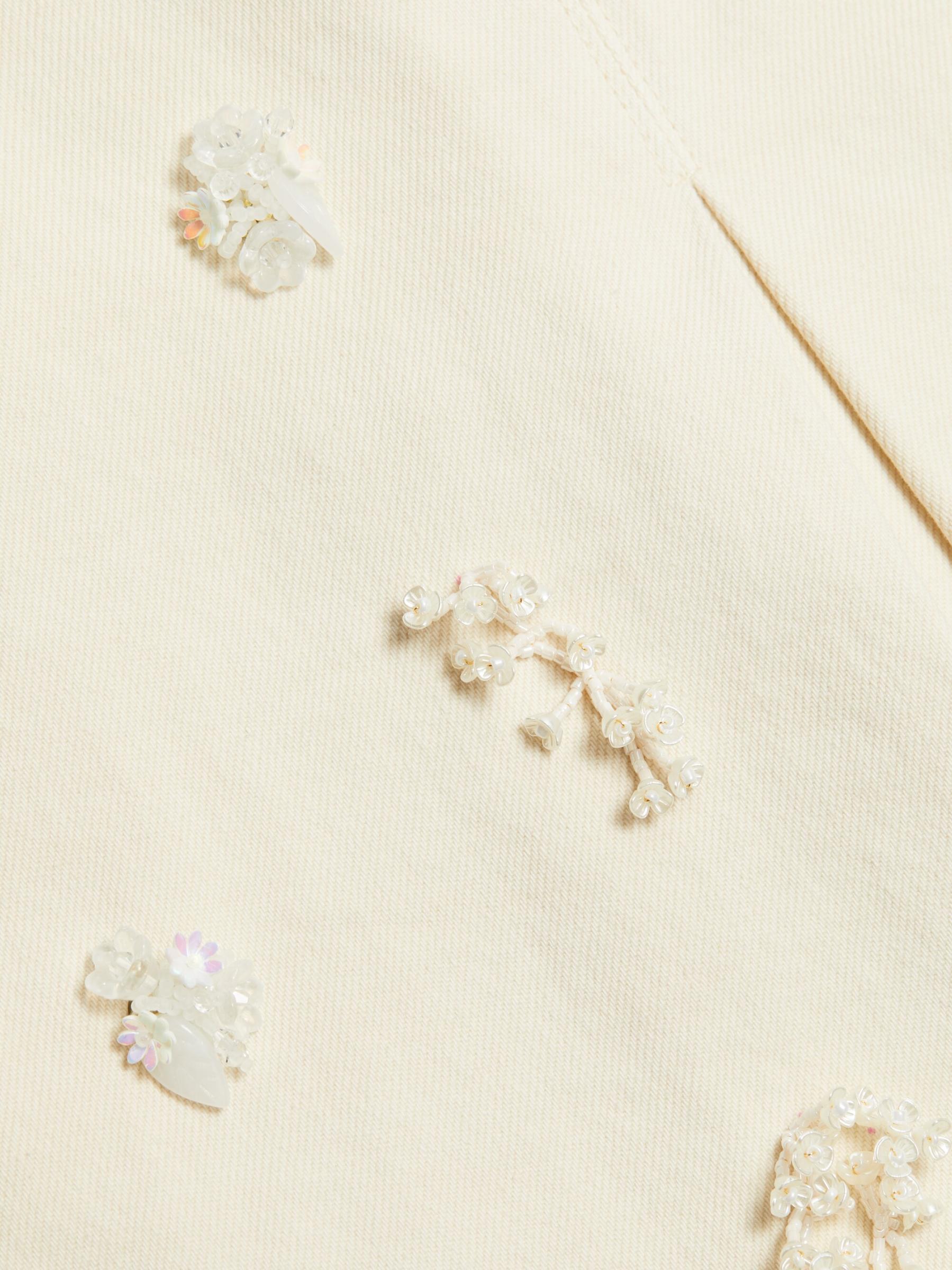 【完売必至】SELF PORTRAIT デニム ビーズ花柄ミニスカート Self-Portrait - フローラル・ビーズ・コットン・デニム・ミニ