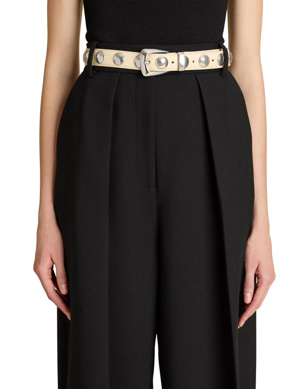 #2: حزام بيني الجلدي المرصع - عاجي داكن