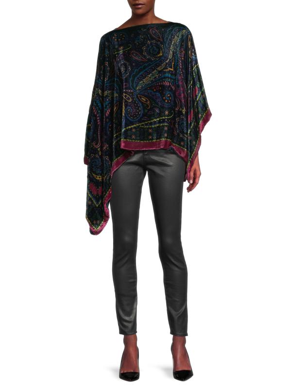 #6: بونشو بيزلي فيلفيت غير متماثل - بلو مالتي