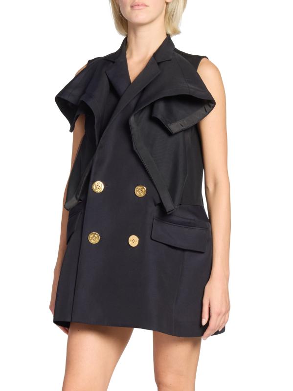 Shop Sacai - Emblem Double-Faced Silk-Cotton Vest | Saks