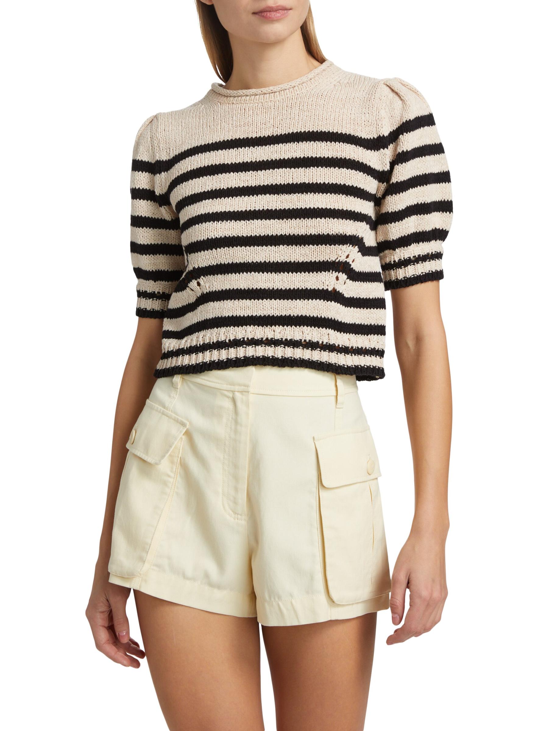 【ULLALA】Pia short sleeve two piece sky Shop Ulla Johnson - Pia Striped Knit Top | Saks Fifth Avenue