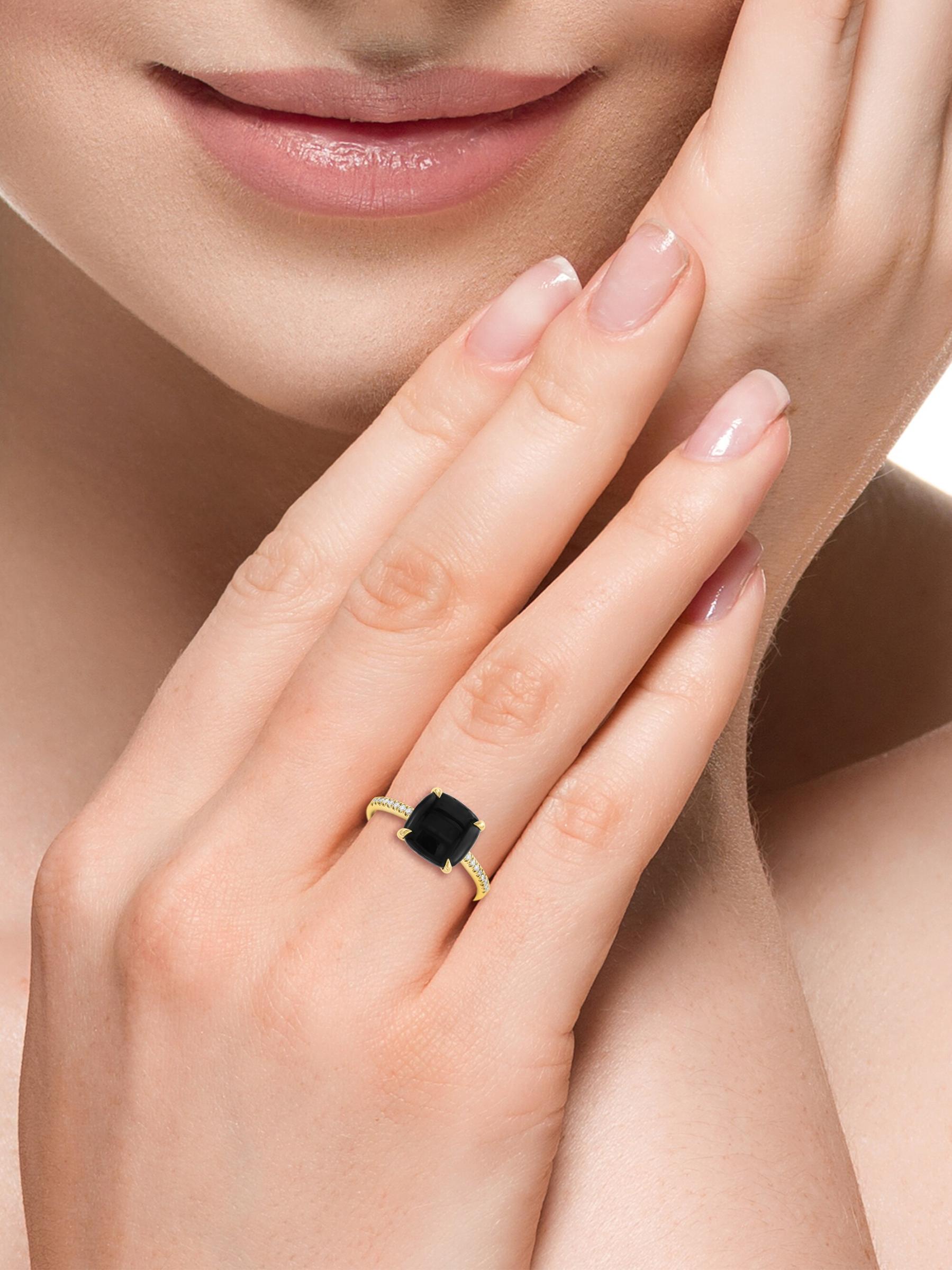 14Kリングダイヤモンドオニキス