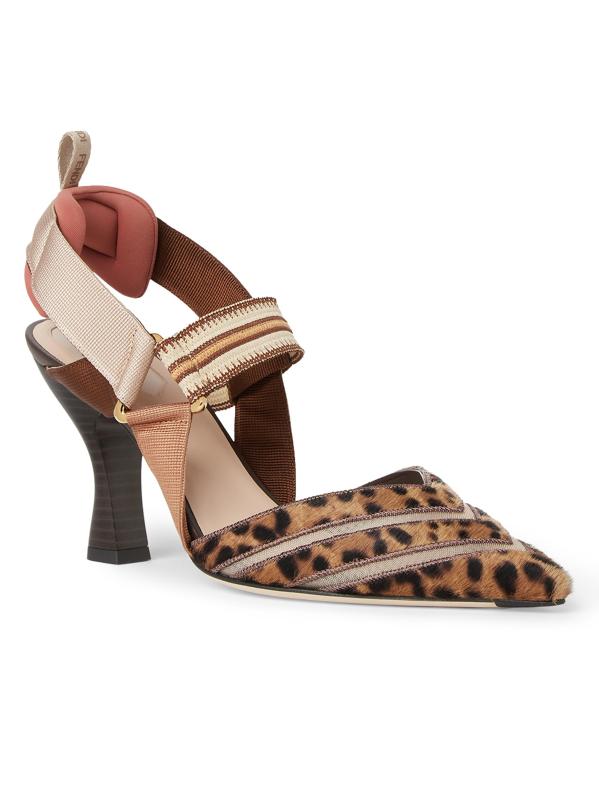 #2: مضخات كوليبري 85 مم بنقشة جلد الفهد - نودو مارون براون