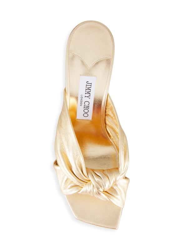 【完売必至】Jimmy Choo Avenue 85 メタリックレザーサンダル Avenue 85 metallic leather sandals in gold - Jimmy Choo