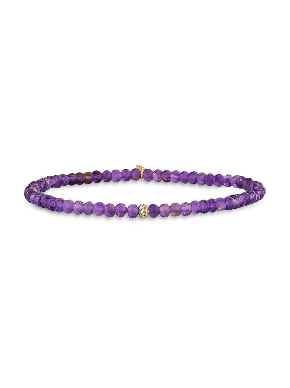 14K Yellow Gold, Amethyst 
0.65 TCW Diamond Bracelet