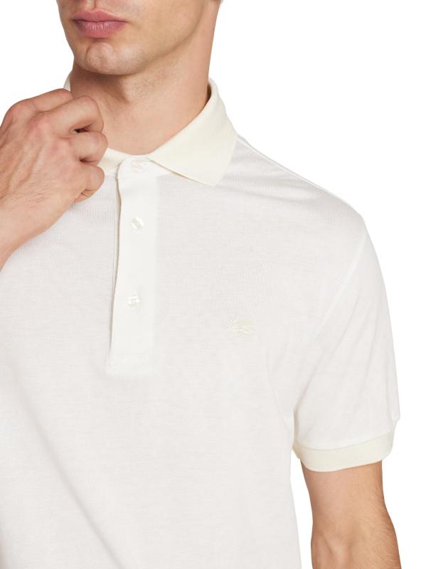 #5: قميص بولو من القطن Roma Paisley - طباعة على قاعدة بيضاء