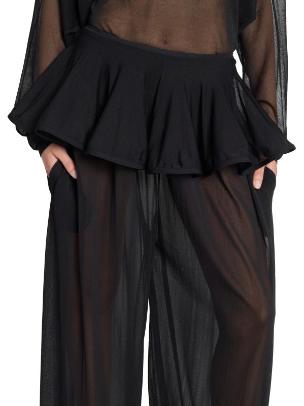 【送料&関税込】Alaia Black Sheer Crinoline Trousers ALAIA Sheer Peplum Pants | Neiman Marcus