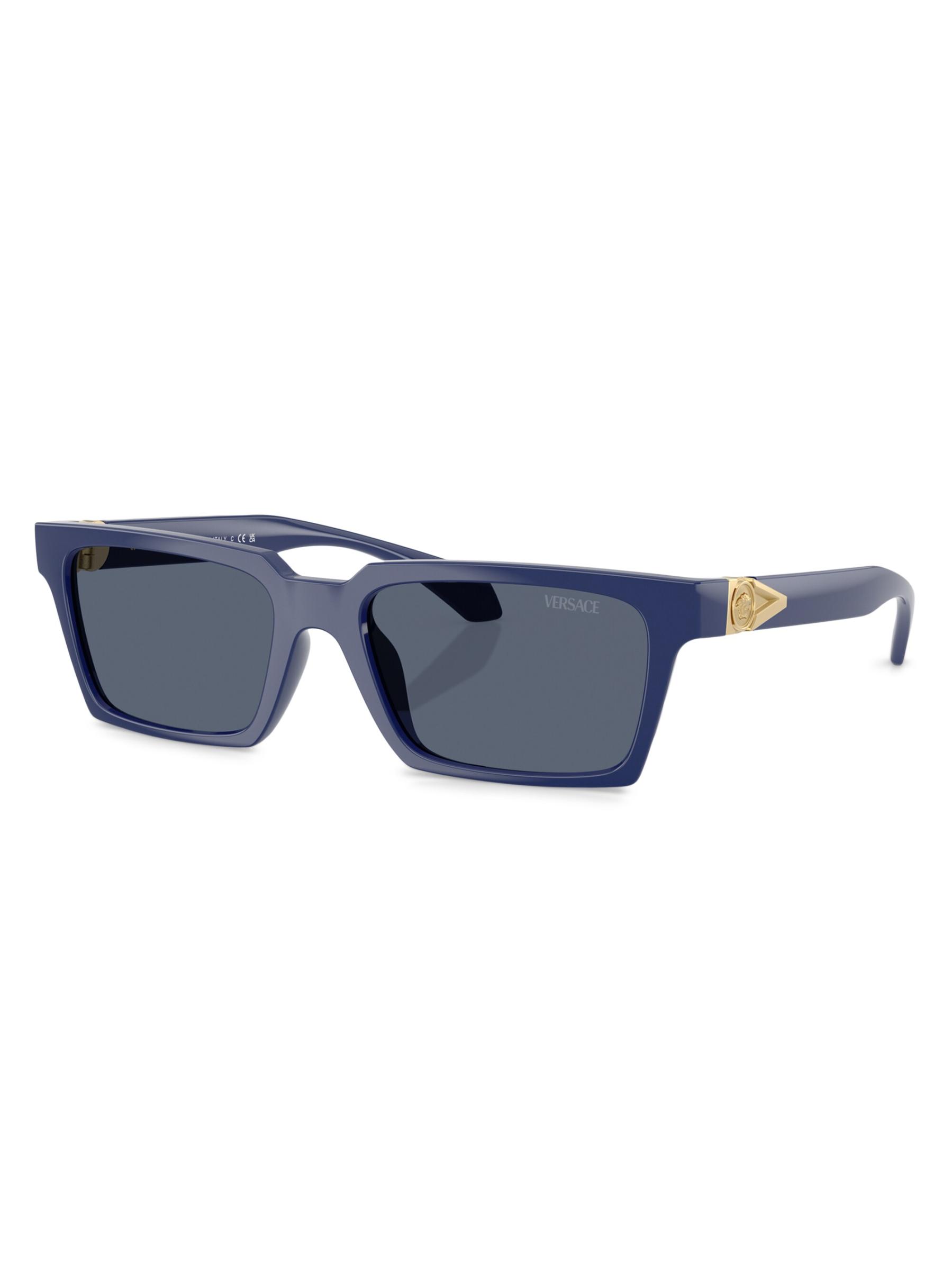 VERSACE ヴェルサーチ レクタンギュラー サングラス Grey/Gold Versace - 55MM レクタンギュラー・サングラス をオンライン購入