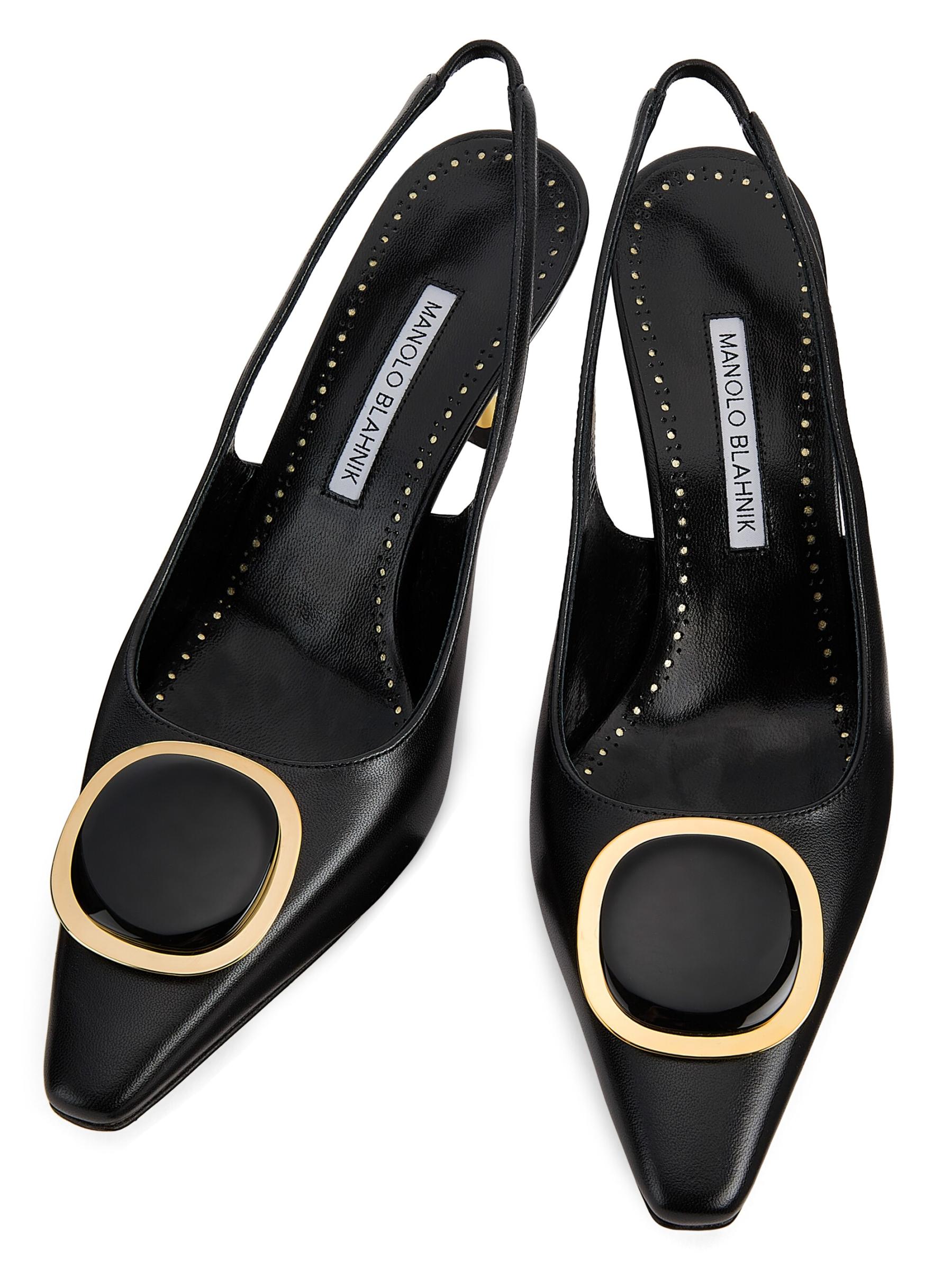 【Manolo Blahnik】Chiaran 70 レザー スリングバック パンプス Manolo Blahnik - キアラン・レザー・スリングバック・パンプス