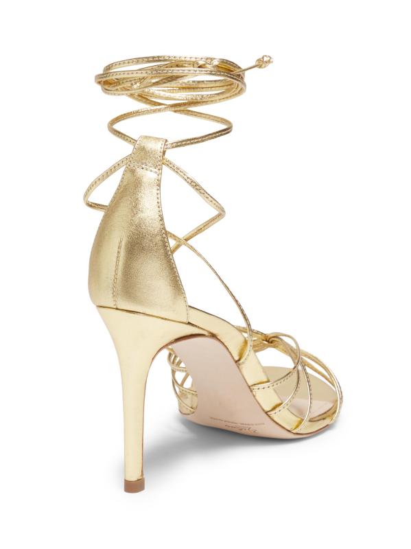 #3: صندل من الجلد بطول يصل إلى الكاحل يصل إلى 90 ملم - الذهب