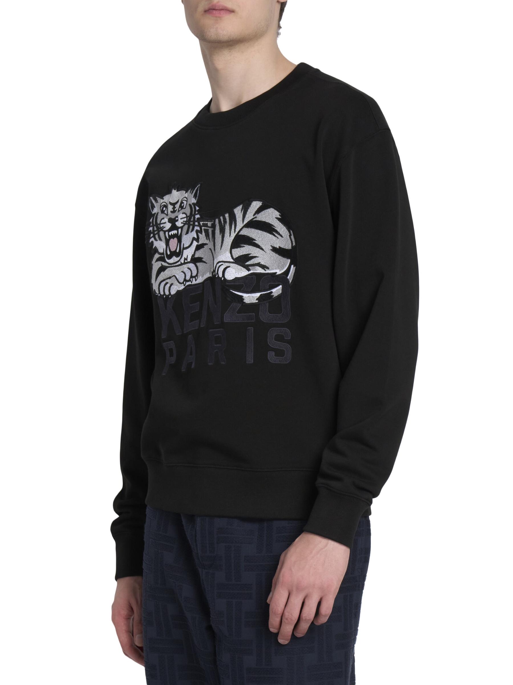 Shop KENZO - Happy Tiger Embroidered Crewneck Sweatshirt