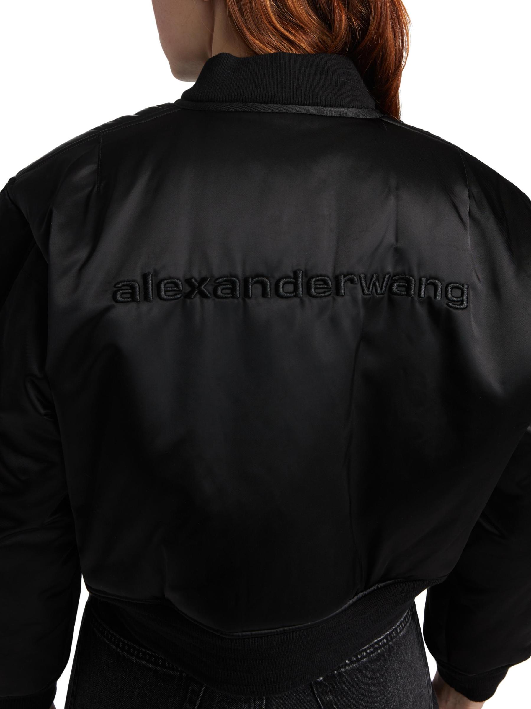 Alexander Wang - シュランクロゴ刺繍ボンバージャケット をオンライン