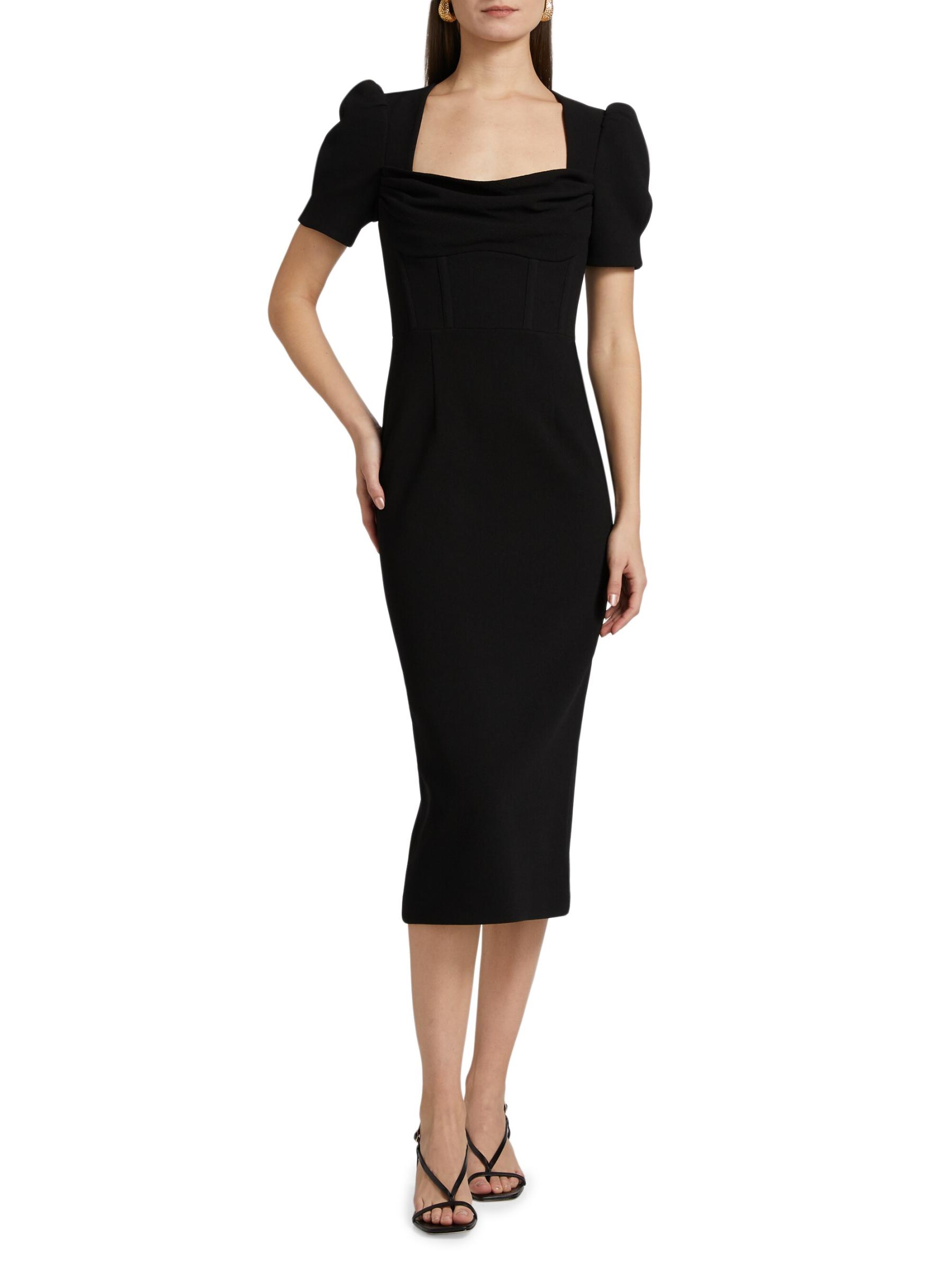REBECCA VALLANCE Elora バルーンスリーブ ミディドレス Elora Short Sleeve Midi Dress – Rebecca Vallance