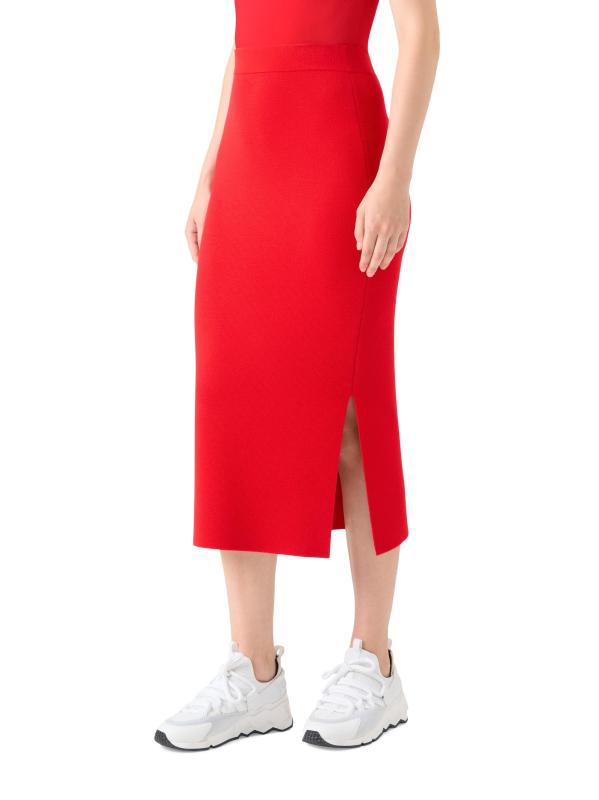 #3: تنورة من الصوف القابل للتمدد - أحمر ساطع