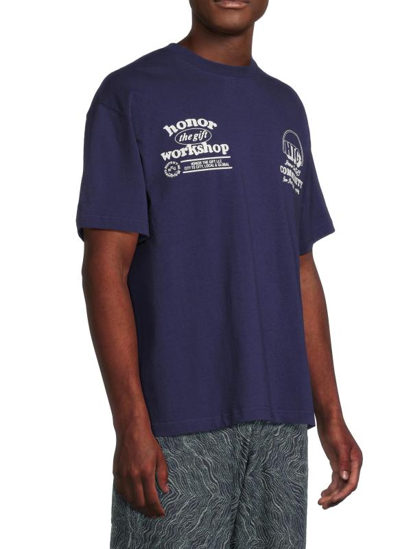 #3: تي شيرت قطني كبير الحجم بشعار ورشة العمل - القوات البحرية