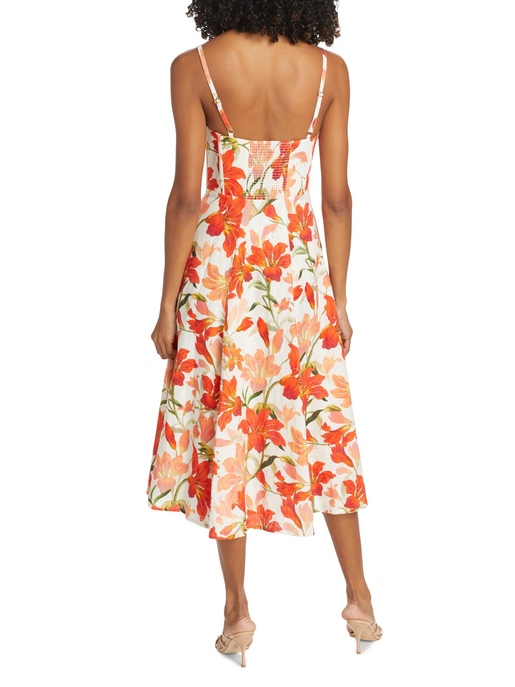 ZIMMERMANN リネン&シルク混 ミディ丈ワンピース【関税なし】 Shop Zimmermann - Tranquility Linen Floral Front-Zip Midi
