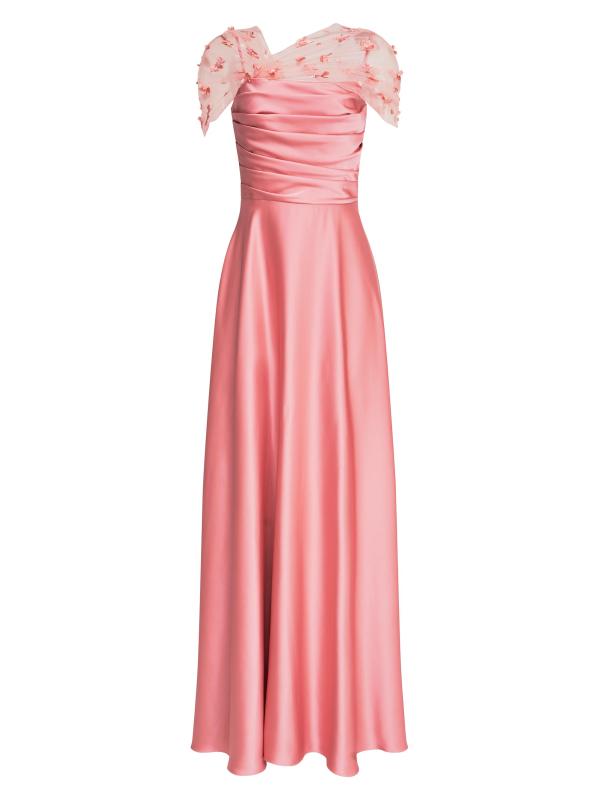 فستان لويلا مزين بشال على شكل حرف A