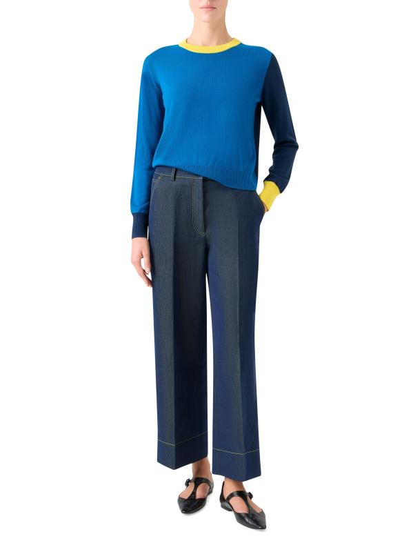 #6: سترة من الصوف المحجوب بالألوان - أزرق كوبالت متعدد