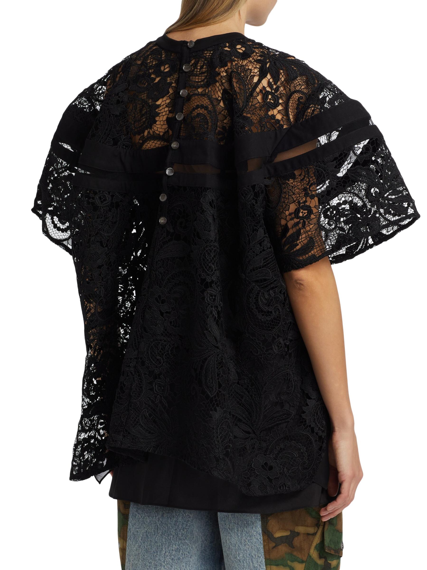 Embroidered Lace Blouson Top