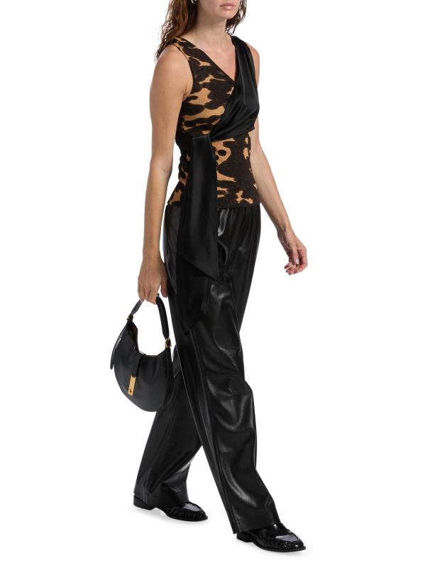 #7: سروال كالي من الجلد الصناعي من نانوشكا دولاب - أسود