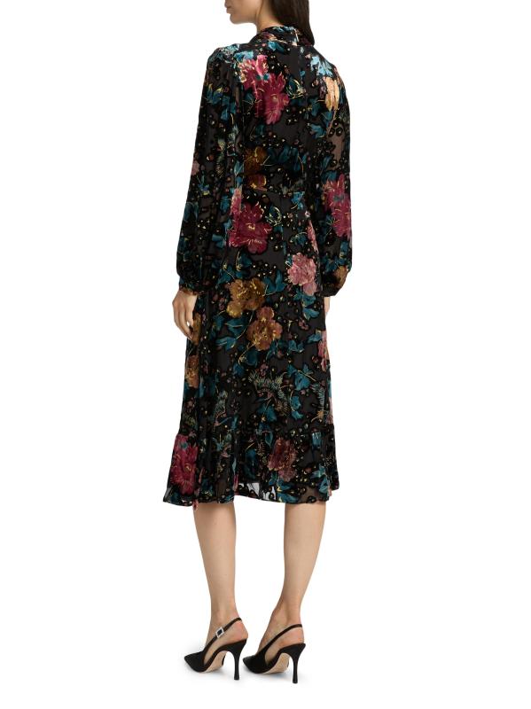 #4: فستان بيكا فلورال ميدي - مخمل طيور الجنة