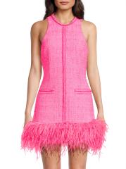 Shop LIKELY - Annalisa Feather-Trimmed Tweed Dress | Saks