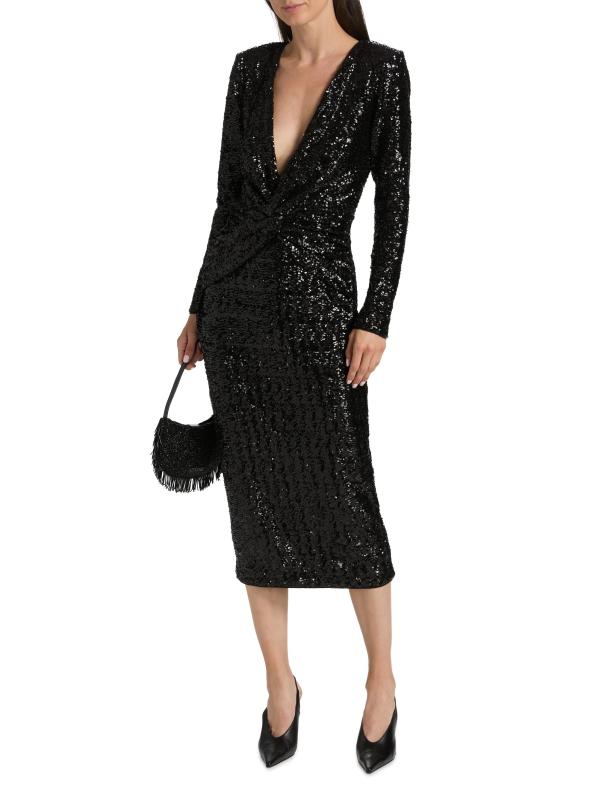 Shop Chiara Boni La Petite Robe Jarra Sequined Twist-Front V