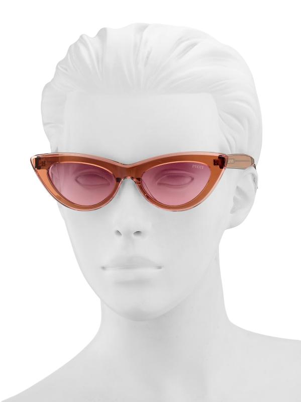 #4: نظارات شمسية بتصميم عين القطة مقاس 53 ملم - بني+وردي