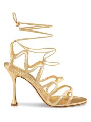 【MANOLO BLAHNIK】Fawdaflat レザー レースアップ サンダル MANOLO BLAHNIK】Fawdaflat レザー レースアップ サンダル