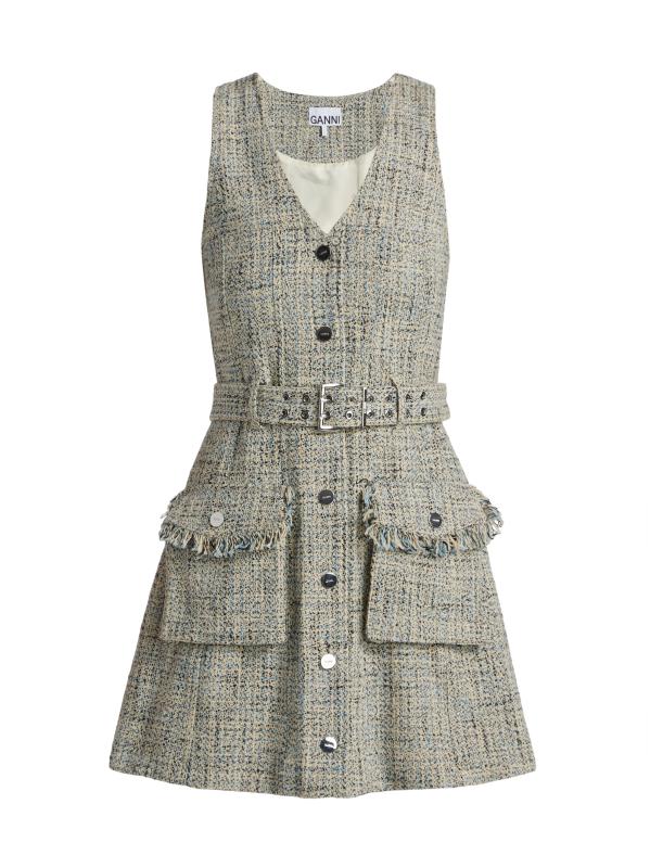 GANNI ♥ Summer Tweed Belt Mini Dress/追跡付 Shop GANNI - Summer Tweed Belted Minidress | Saks Fifth