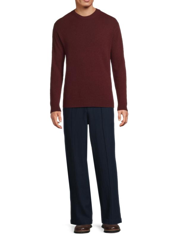 #6: سترة ستيتسمان من الكشمير برقبة مستديرة - بوردو