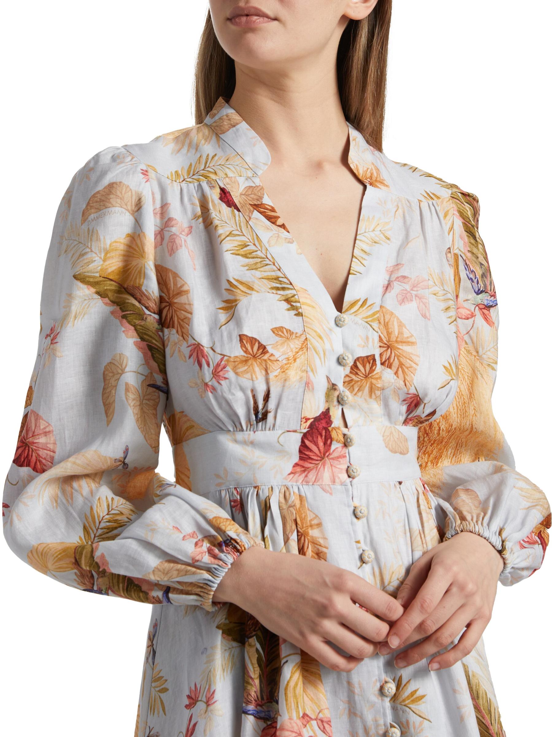 Shop Zimmermann - Ascension Plunge Linen Minidress | Saks