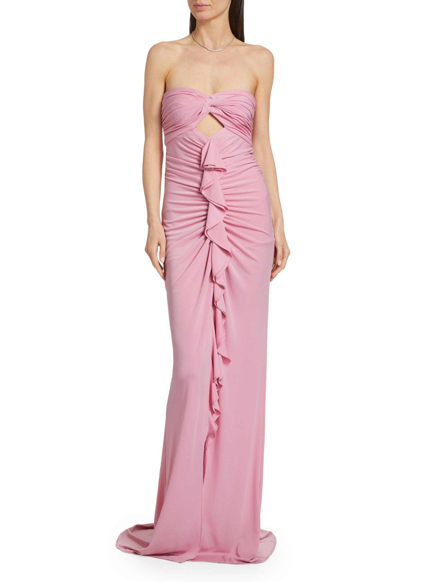 【Safiyaa】上品◎ストラップレスガウン Cinq à Sept - Jenna ストラップレスフリルガウン をオンライン