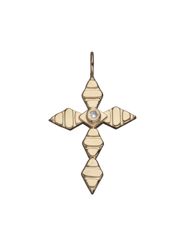 سحر فينس المطلي بالذهب عيار 18 قيراط والماس 0.015 TCW