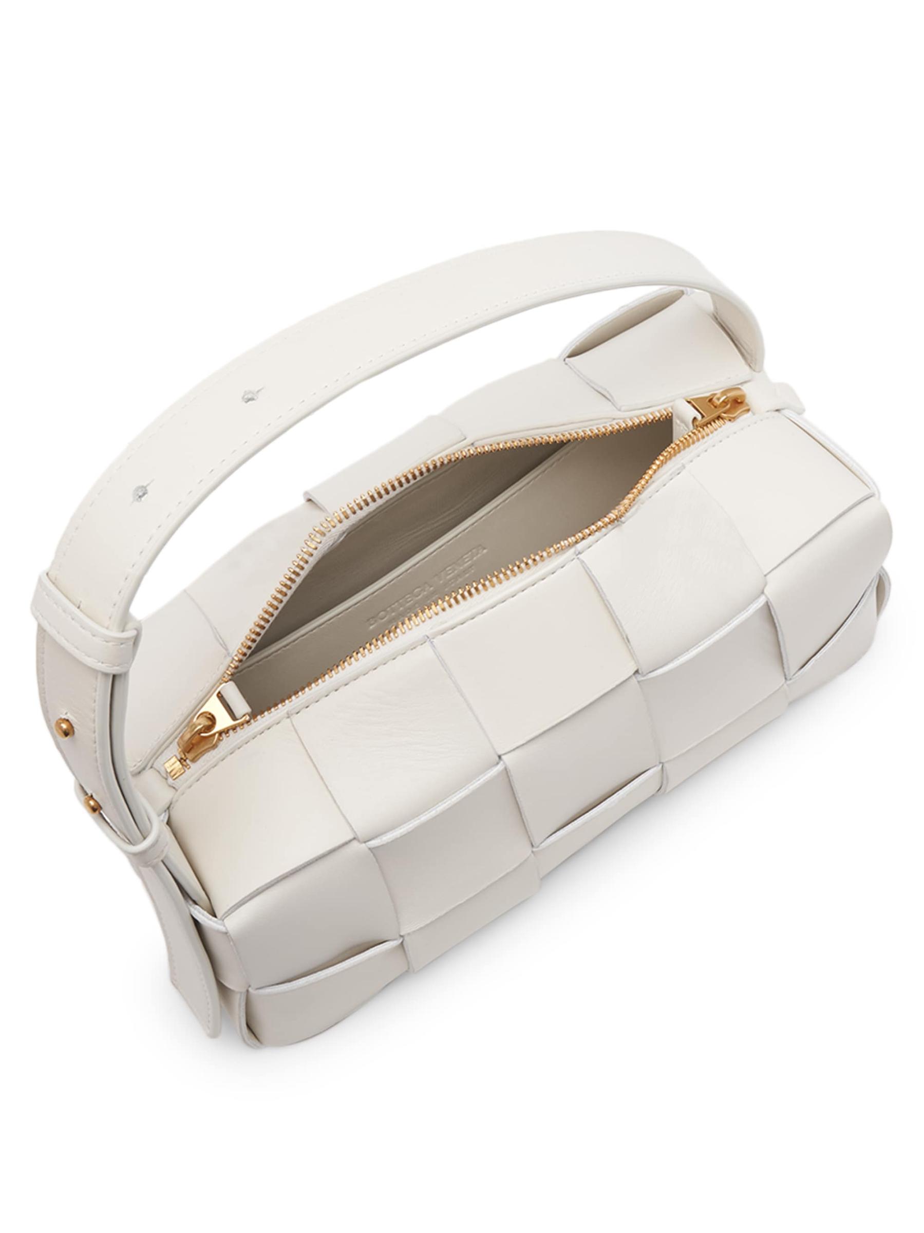 ボッテガヴェネタラムレザーBrick Cassetteハンドバッグホワイト Shop Bottega Veneta - Small Brick Cassette Leather Shoulder