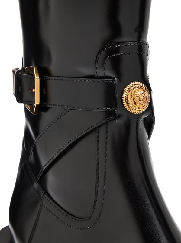 #6: حذاء تشيلسي من الجلد مقاس 70 مم من أنجيلو - أسود