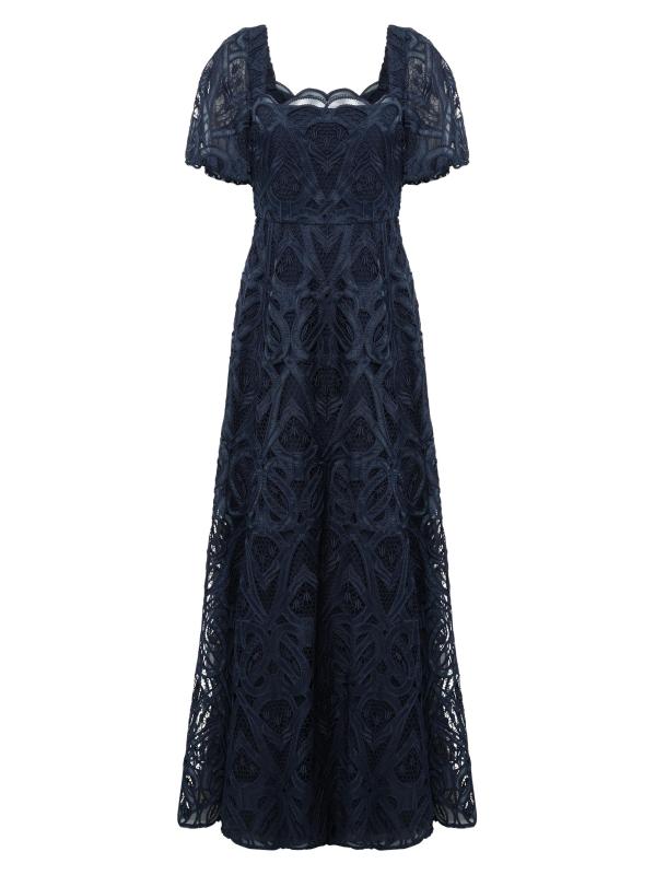 فستان دومينيك من الدانتيل بأكمام منفوخة