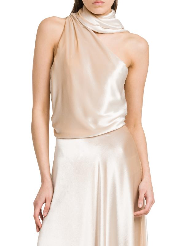 ワンピース A FERRETTI ONE-SHOULDER DRESS IN VELVET NicoleShanteJuly302021EcomNSNa
