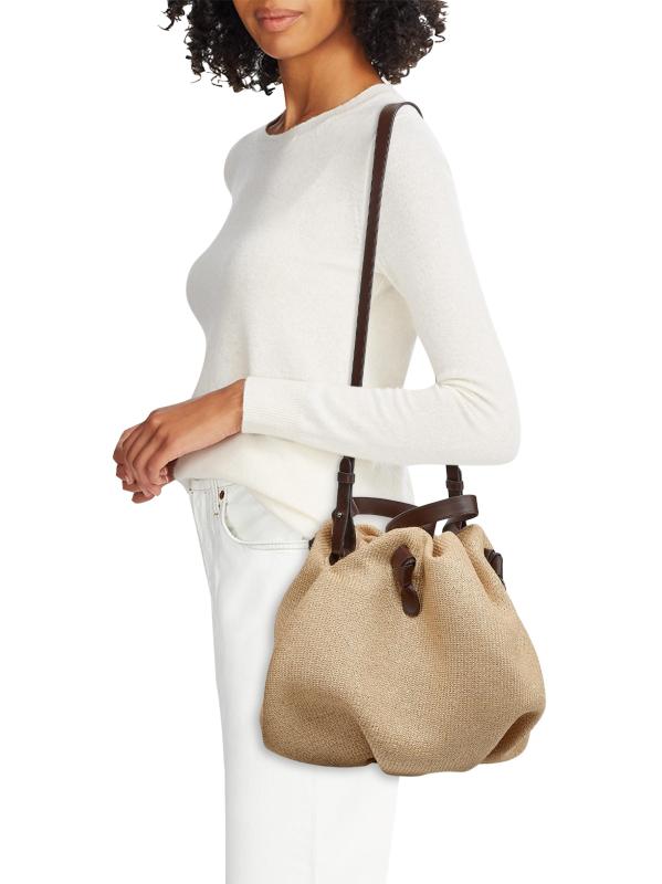 Shop Neous Taurus Dumpling Raffia Leather Tote Bag Saks