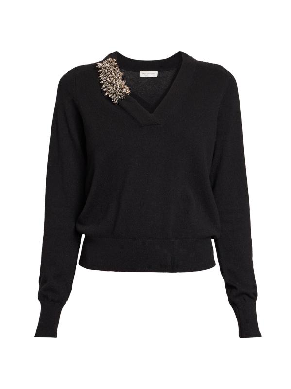 Tinker Embellished-Trim Cashmere Sweater