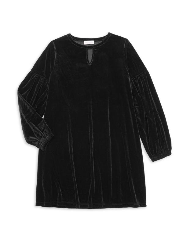 فستان مخملي بأكمام طويلة للفتيات والفتيات الصغيرات