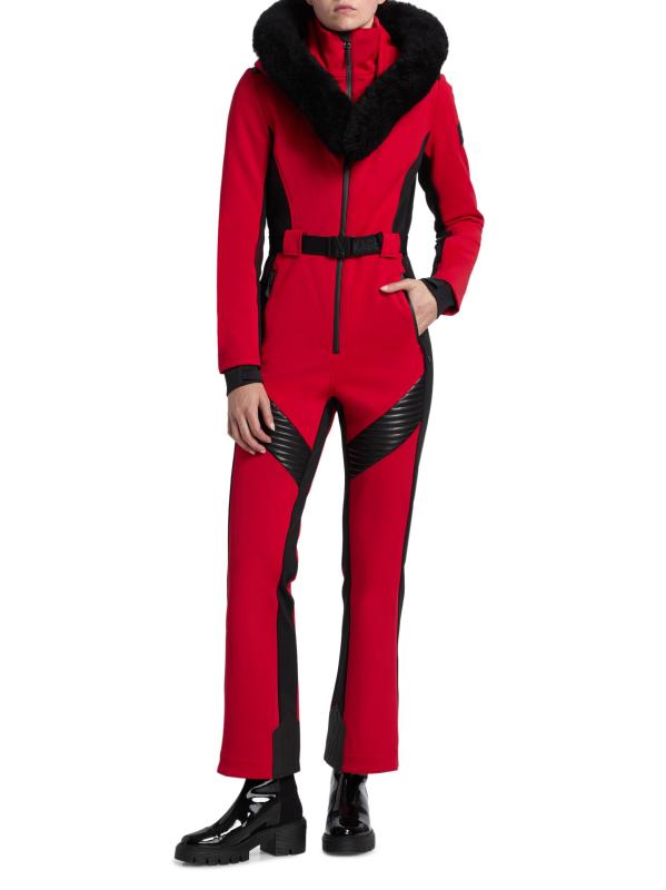 #2: بدلة تزلج إيلي شيرلينغ تريم - أحمر