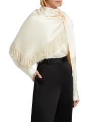 TOTEME スカーフ Fringed charmeuse scarf 998873 Shop Totême - Fringed Charmeuse Triangle Scarf | Saks Fifth
