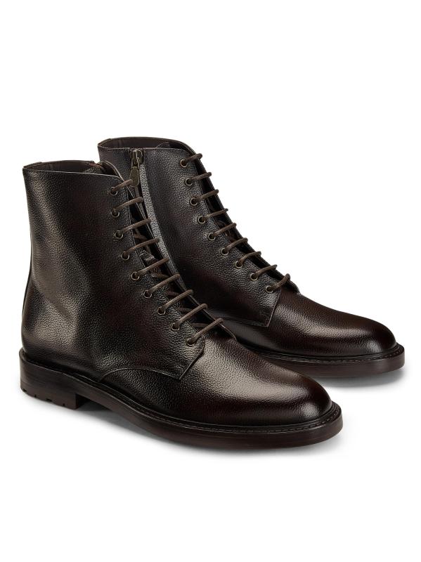 #2: أحذية الكاحل الجلدية - أسود بورجوندي