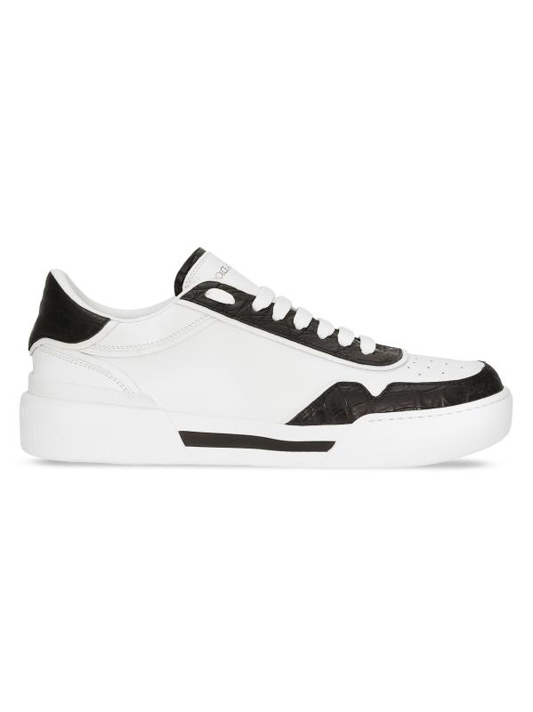 حذاء نيو روما برقبة قصيرة من الجلد المنقوش بالتماسيح