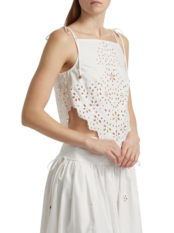 #3: بلوزة من القطن المطرّزة - أبيض