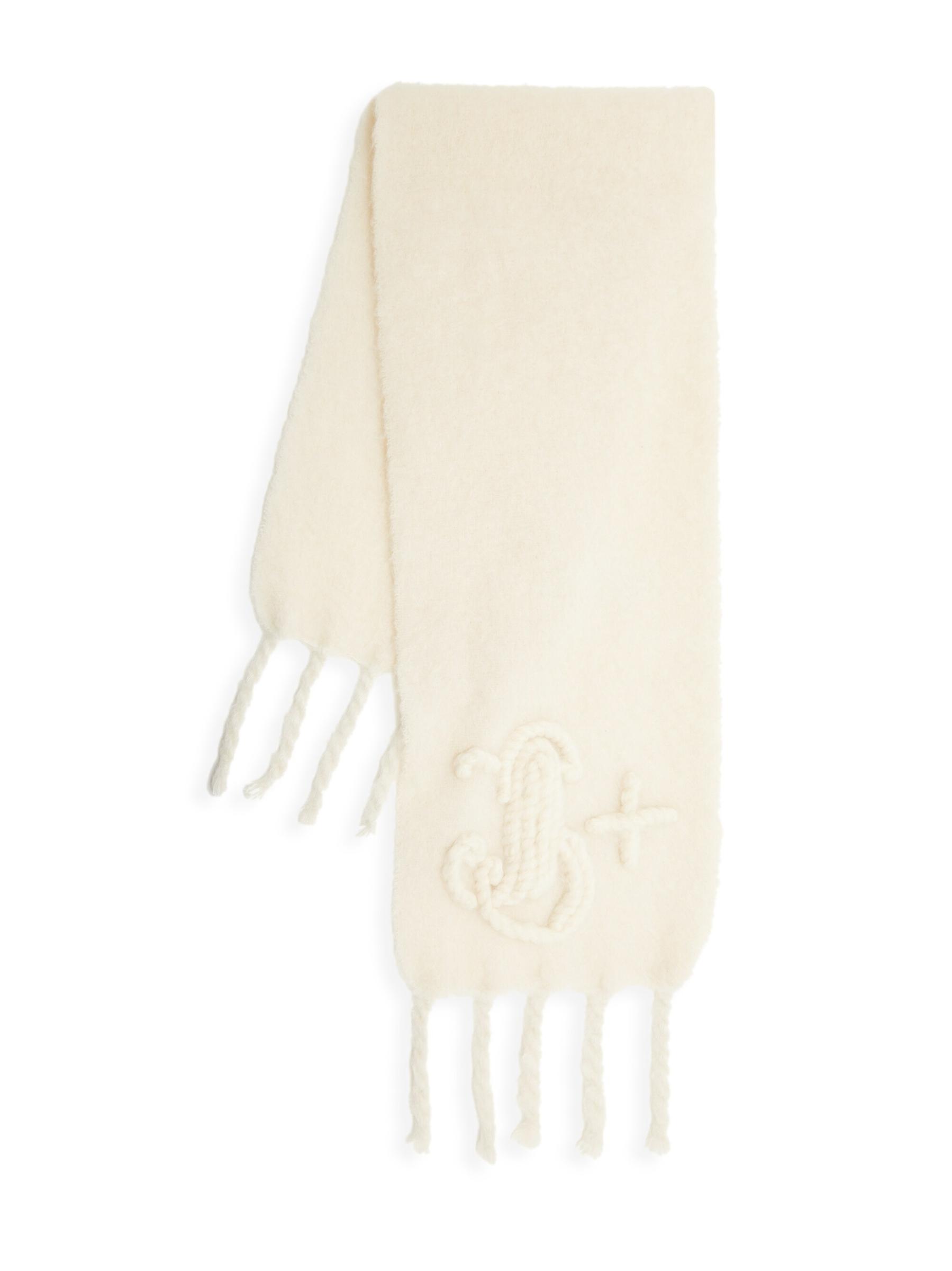 【送料&関税込】Jil Sander White Mohair Blend Scarf Shop Jil Sander - Embroidered Mohair-Blend Scarf | Saks