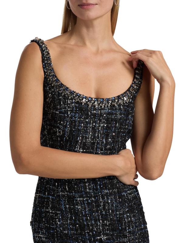 #5: فستان لانا مزين بعمود من التويد - صقيع أوبسيديان