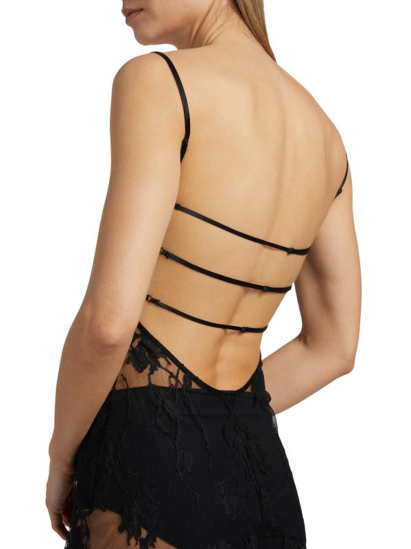 #5: فستان دومينيك متوسط الطول من الدانتيل الشفاف - أسود